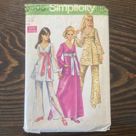 Simplicity Sewing Pattern Number #8505 60s 70s Tunic Set Sz 12 Bust 34 VERY RARE - Picture 1 of 5